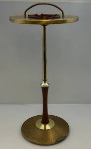 lot 207 image: Vintage Brass & Glass Stand-Up Ashtray