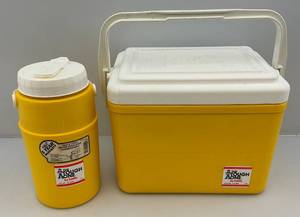 lot 210 image: The Tough One Thermal Cooler, Drink Thermos (New Old Stock)& More