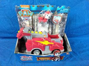 lot 135 image: New Paw Patrol, Rescue Knights Marshall Transforming Toy Car with Collectible Action Figure, Kids Toys for Ages 3 and Up