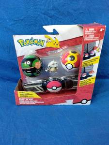 lot 148 image: New Pokemon Clip N Go Pok Ball Belt Set, Wave 5 Ultra, Quick Ball, and 2-Inch Pikachu