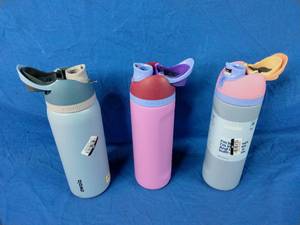lot 157 image: 3 Owala 24oz FreeSip Stainless Steel Water Bottles