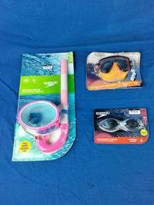 lot 163 image: New Speedo Kids Fun Retro Dive Snorkel Set, Goggles, and Performance Fit Goggles