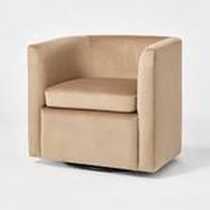 lot 128 image: New Vernon Upholstered Barrel Swivel Accent Chair
