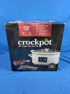 lot 188 image: New Crock-Pot 6qt Programmable Slow Cooker with Sous Vide - Oat Milk Ivory
