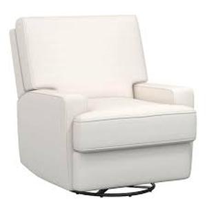 lot 183 image: New Baby Relax Jasiah Swivel Glider Recliner Chair in Medium Blush
