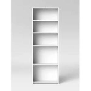 lot 186 image: New 5 Shelf Bookcase - Room Essentials White