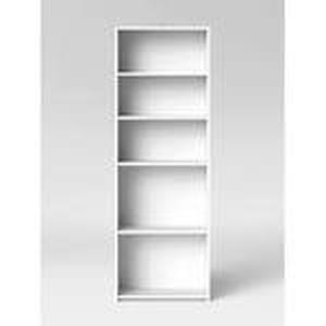 lot 187 image: New 5 Shelf Bookcase - Room Essentials White