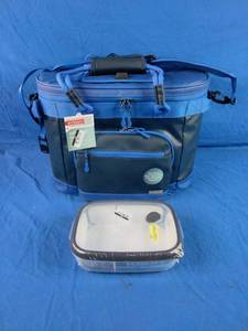 lot 245 image: New Soft Sided 26qt Roller Cooler - Embark and Igloo 7 Cup Storage Container