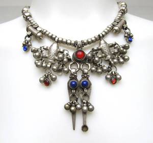 lot 11 image: Lovely Old Tribal Afghan Silver Necklace