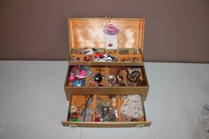 lot 23 image: Lot of Costume Jewelry and Box
