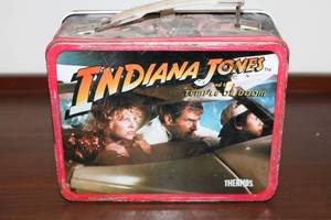lot 44 image: Thermos-brand Indiana Jones Metal Lunchbox (1984)