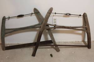 lot 50 image: Set of 2 Antique Buck Cross Cut Buck Saws