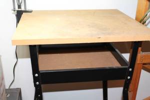 lot 61 image: Work Table with Magnifying Light
