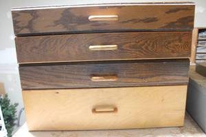 lot 81 image: Four-drawer Wooden Hardware Cabinet with Contents
