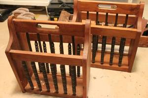 lot 108 image: Set of 2 Wooden Magazine Racks