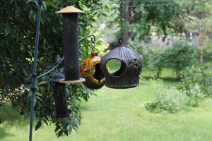 lot 129 image: Lot of 4 Ceramic Birdfeeders
