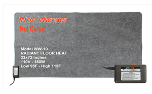 lot 327 image: Woo Warmer Hot Carpet Under Rug Floor Heater (180 watt 33 x 72 inches)