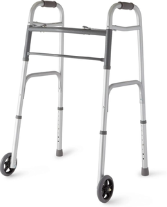 lot 103 image: Guardian Deluxe 2-Button Folding Walker 5 Wheels 350 lbs Weight Capacity