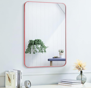 lot 104 image: Mirror Rectangle Wall Mounted Aluminum Metal Frame Square Mirrors