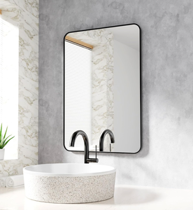 lot 109 image: RICHTOP Black Rectangle Bathroom Mirror for Wall Matte Black Frame