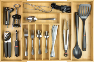 lot 122 image: Premium Silverware, Flatware and Utensil Organizer for Kitchen Drawers