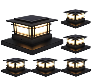 lot 123 image: 8PCS Dynaming Solar Post Lights Outdoor, Solar Powered Fence Post Cap Lights