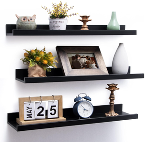 lot 146 image: 3PCS Picture Ledge Shelf, Black Floating Shelves for Wall
