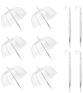 lot 158 image: 10PCS Clear Bubble Umbrellas Wedding Style Large Canopy Transparent Stick Umbrellas