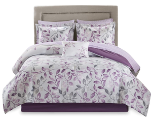 lot 206 image: 9PCS Madison Park Essentials Cozy Bed In A Bag Comforter with Complete Cotton Sheet Set