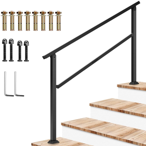 lot 213 image: VIVOSUN Outdoor Handrail, 4 Step Stair Handrail, Fits 1 to 4 Steps