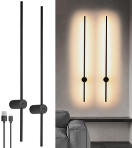 lot 222 image: 2PCS Modern LED Wall Sconces Battery Operated Lights Indoor with USB Charging Port