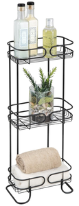 lot 225 image: iDesign Steel Bathroom Caddy Organizer with Three Wire Basket Shelves