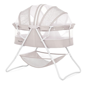 lot 232 image: Karley Bassinet in Cool Grey, Lightweight Portable Baby Bassinet