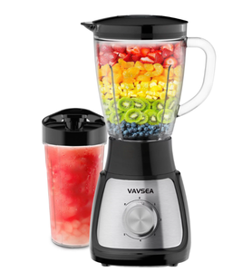 lot 424 image: VAVSEA 1000W Countertop Blender for Shake and Smoothies, Kitchen Blender with 51oz Jar & Travel Cup
