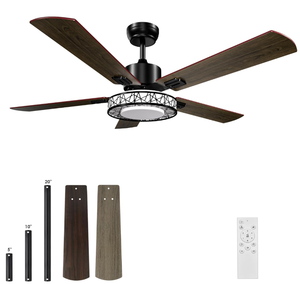 lot 438 image: Samyoung Ceiling Fans with Lights and Remote, Outdoor Ceiling Fans Quiet DC Motor