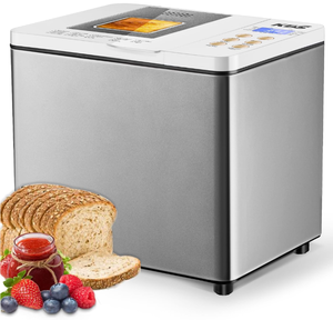 lot 439 image: KBS 19-in-1 Compact Bread Machine with Dual-Heaters, 1.5LB Stainless Steel Auto Bread Maker