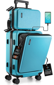 lot 523 image: Carry On Luggage 22x14x9 Airline Approved, Carry On Suitcase with Wheels, Hard-shell Carry-on Luggage