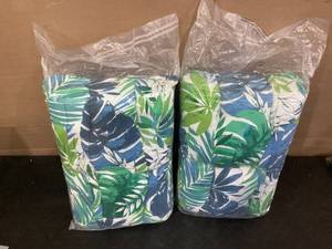 lot 412 image: LOT OF 2 LVTXIII OutdoorIndoor High Back Chair Cushions, Deep Seat Patio Seat and Back Cushion Set