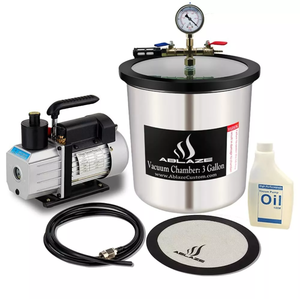 lot 178 image: ABLAZE 3 Gallon Stainless Steel Vacuum Degassing Chamber and 3 CFM Single Stage