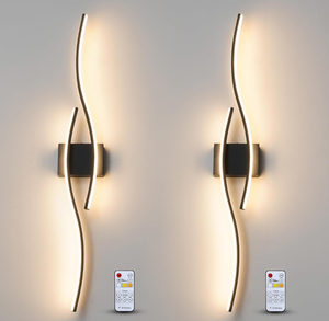 lot 187 image: 2PCS Daunton Modern Wall Sconce with Remote Control