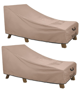 lot 200 image: 2PCS ULTCOVER Waterproof Patio Lounge Chair Cover Heavy Duty Outdoor Chaise Lounge Covers