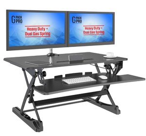 lot 474 image: Desktop Standing Desk Converter  Sit-to-Stand Work Desk Riser
