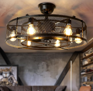 lot 55 image: Depuley Ceiling Fan Light Mount Mount Flush Fan Light for Outdoor