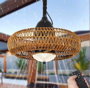 lot 89 image: Airposta 220V Waterproof Outdoor Ceiling Fan with Lights Remote Control