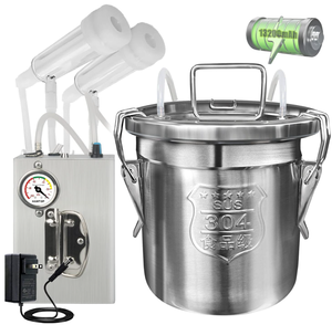 lot 94 image: 6L Goat Milking Machine, Rechargeable Pulsation Speed Adjustable Vacuum Pump with Pressure Gauge