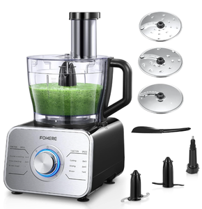lot 362 image: FOHERE Food Processor 14-Cup Vegetable Chopper with 3 Speeds Setting and LED light