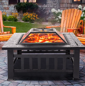lot 587 image: Fire Pits for Outside, UHOMEPRO 32 Wood Burning Fire Pit Tables with Screen Lid