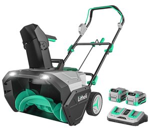 lot 595 image: Litheli 2x20V Cordless Snow Blower, 20 Single Stage Battery Powered Snow Blower with Brushless Motor