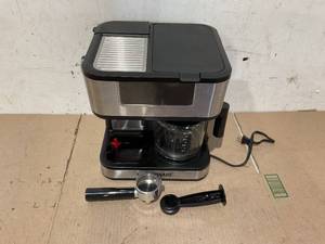 lot 365 image: Farberware Dual Brew, 10 Cup Coffee  Espresso, Black and Stainless Finish