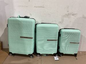 lot 56 image: 3PCS Luggage Suitcase Set with Double Spinner Wheels